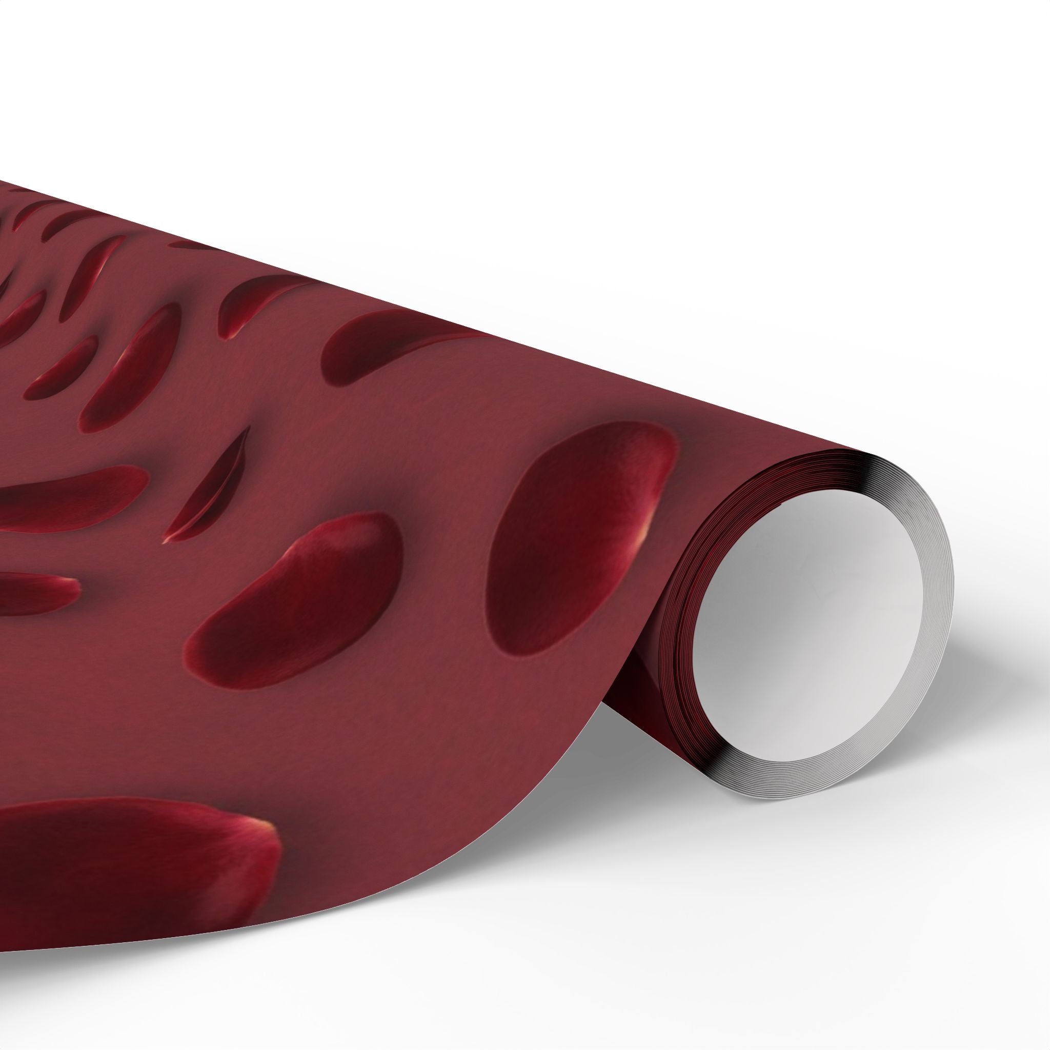 Red Rose Petals Texture Valentine Wrapping Paper | Burgundy Dot Gift Wrap Roll