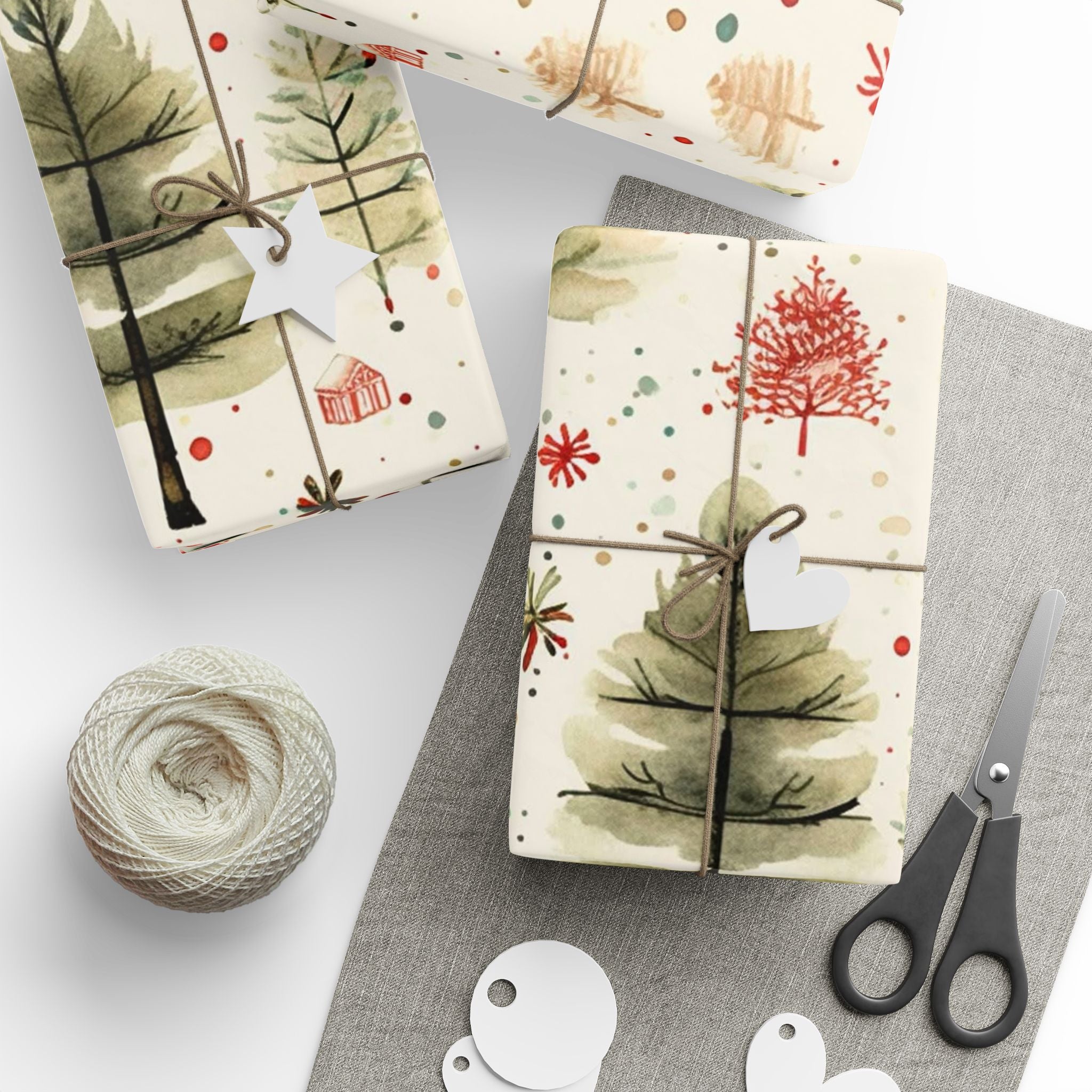 Christmas Tree Wrapping Paper, Festive Holiday Gift Wrap, Eco-Friendly Wrapping, Winter Wonderland Decor, Seasonal Celebration Supplies