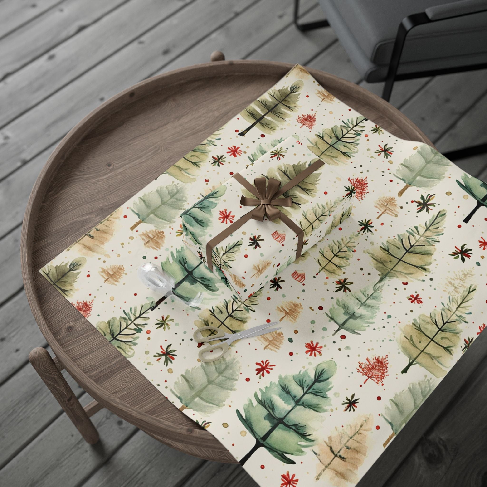 Christmas Tree Wrapping Paper, Festive Holiday Gift Wrap, Eco-Friendly Wrapping, Winter Wonderland Decor, Seasonal Celebration Supplies