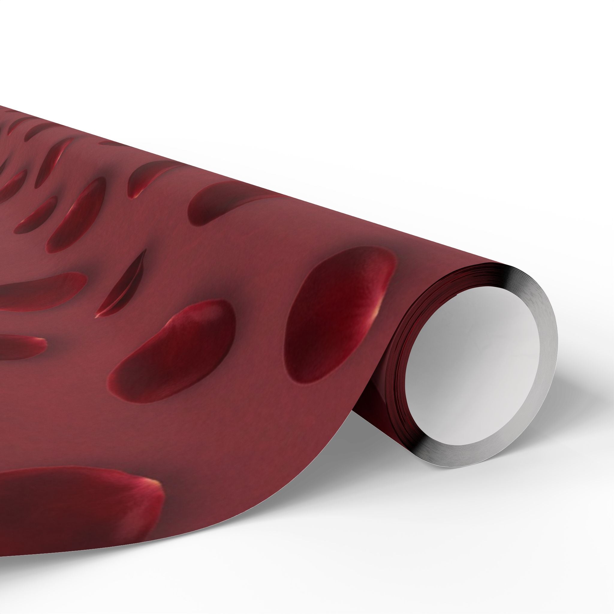 Red Rose Petals Texture Valentine Wrapping Paper | Burgundy Dot Gift Wrap Roll