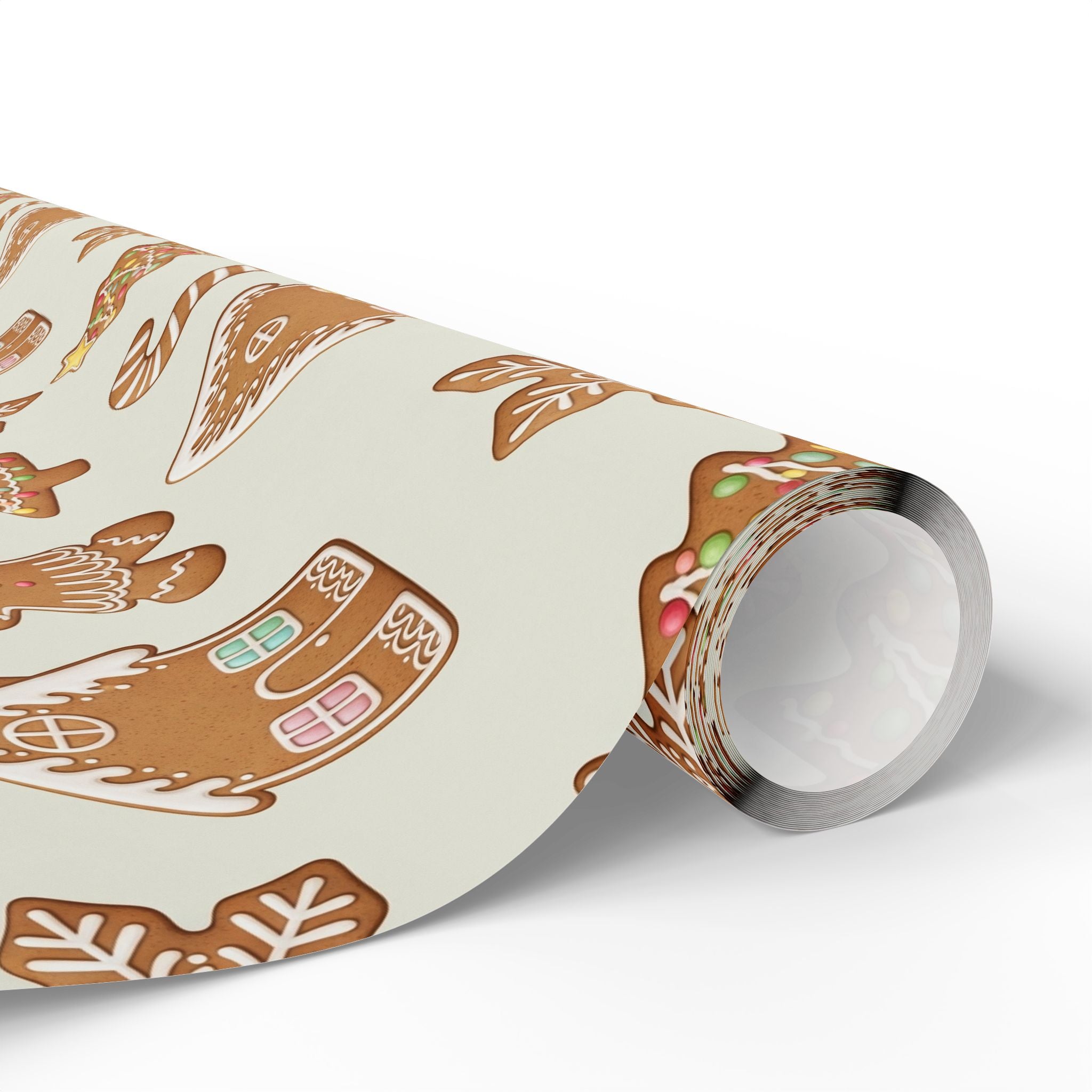 Wrapping Paper, Christmas Gingerbread Gift Wrap with Cookie House & Treats, Holiday Gift Wrap, Festive Present Wrap, Xmas Gift Packaging,