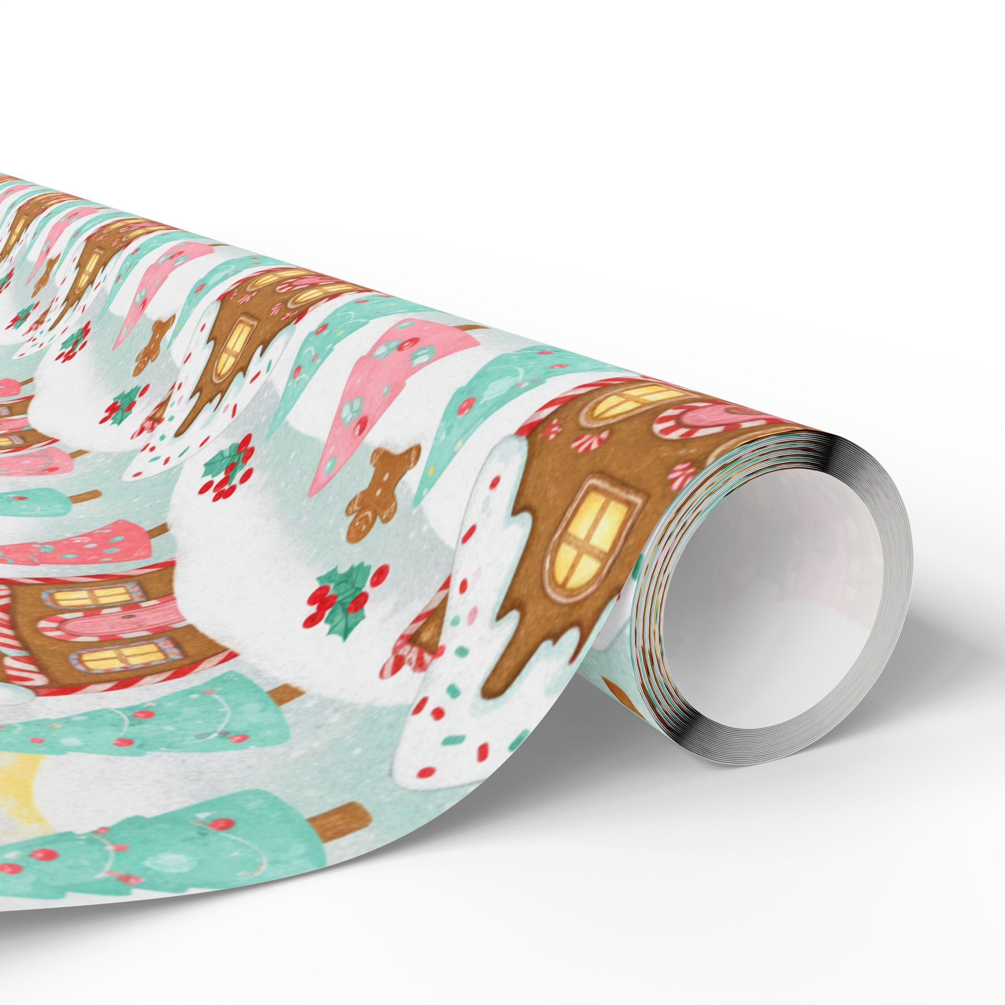 Wrapping Papers - Pastel Pink Gingerbread Sweet Christmas Gift Wrap Candy House Holiday Design, Gift Wrap, Christmas Gift Wrap, Holiday