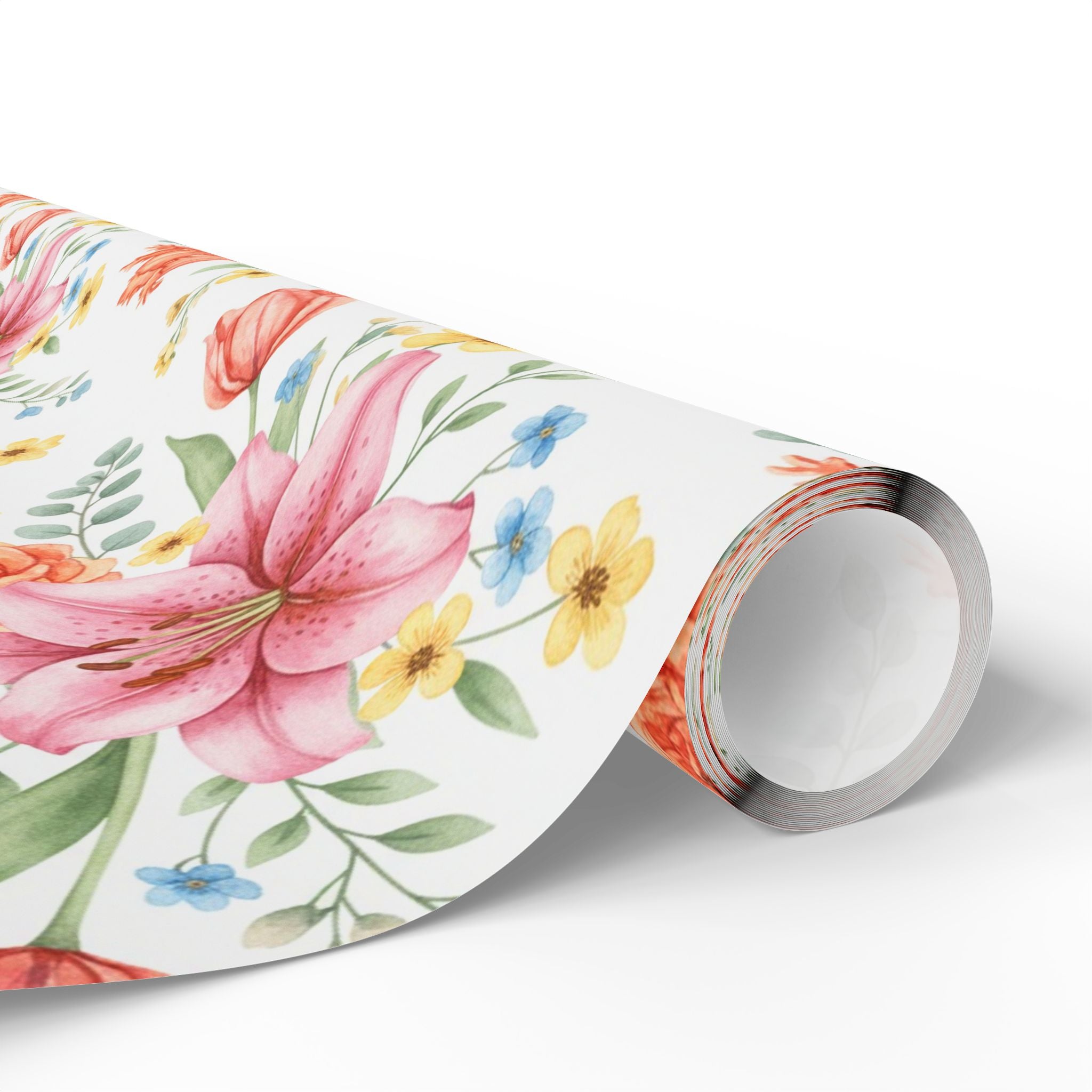 Pink Watercolor Floral Wrapping Paper | Bouquet Pattern, Gift Wrap Sheets