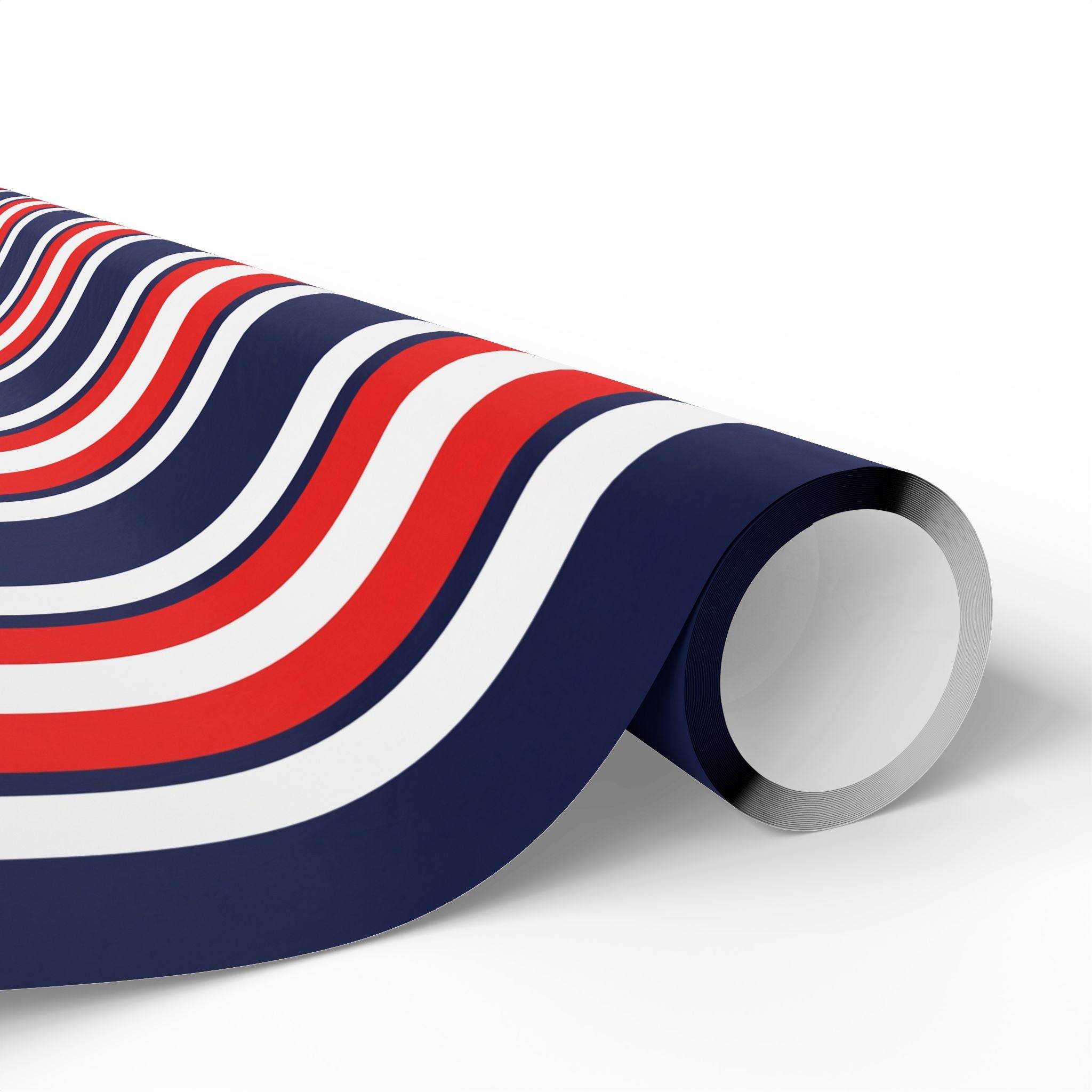 Red White Navy Striped Wrapping Paper | Patriotic Gift Wrap