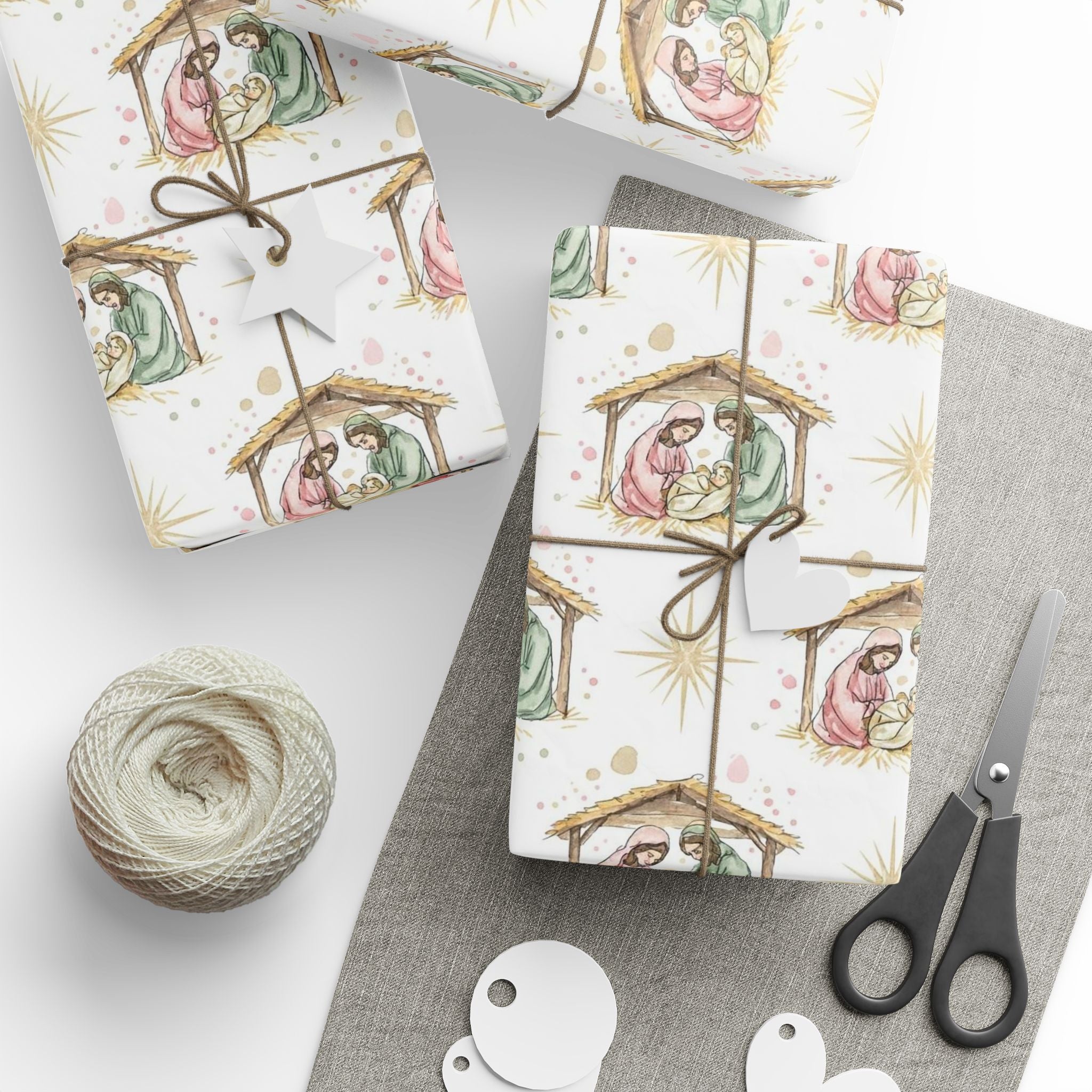 Nativity Scene Wrapping Paper | Holy Family Christmas Gift Wrap | Religious Christmas Paper | Manger Scene | Faith-Based Holiday Decor