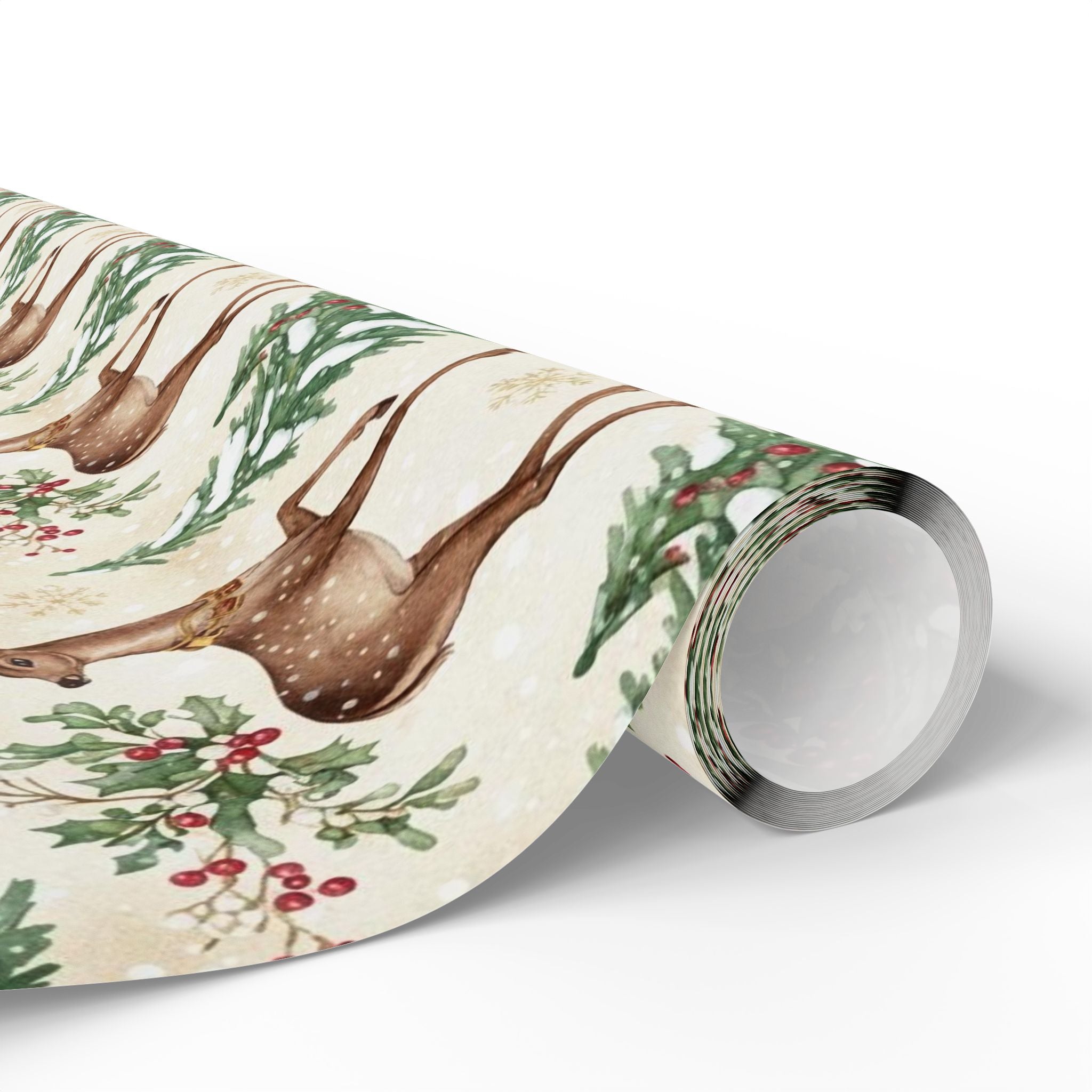 Vintage Christmas Deer Wrapping Papers, Holiday Gift Wrap, Traditional Christmas Style, Festive Craft Paper, Nostalgic Holiday Decor