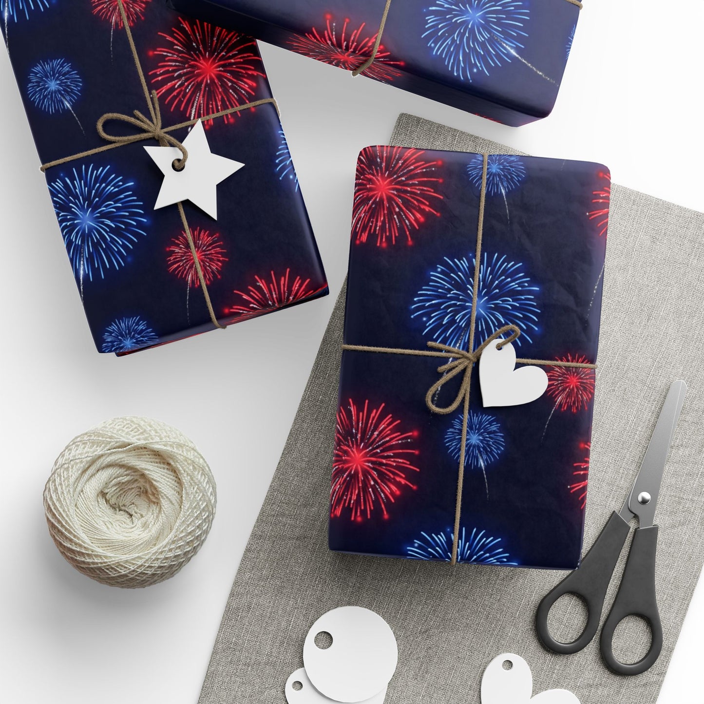 Red and Blue Fireworks