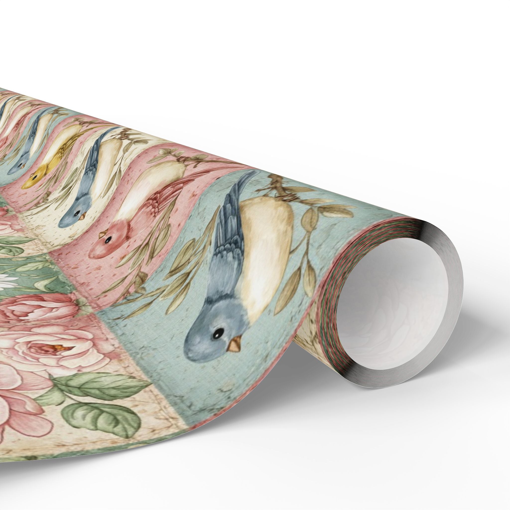 Vintage Floral Bluebird Wrapping Paper | Bird Pattern Gift Wrap Roll
