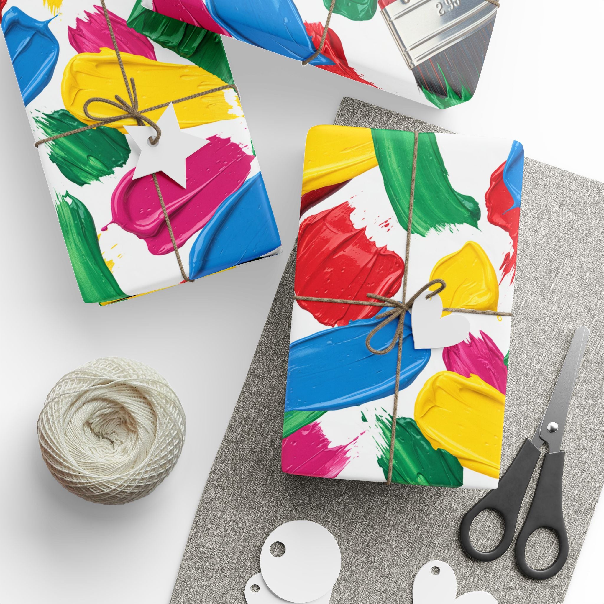 Colorful Paint Brushstroke Wrapping Paper | Abstract Art Gift Wrap