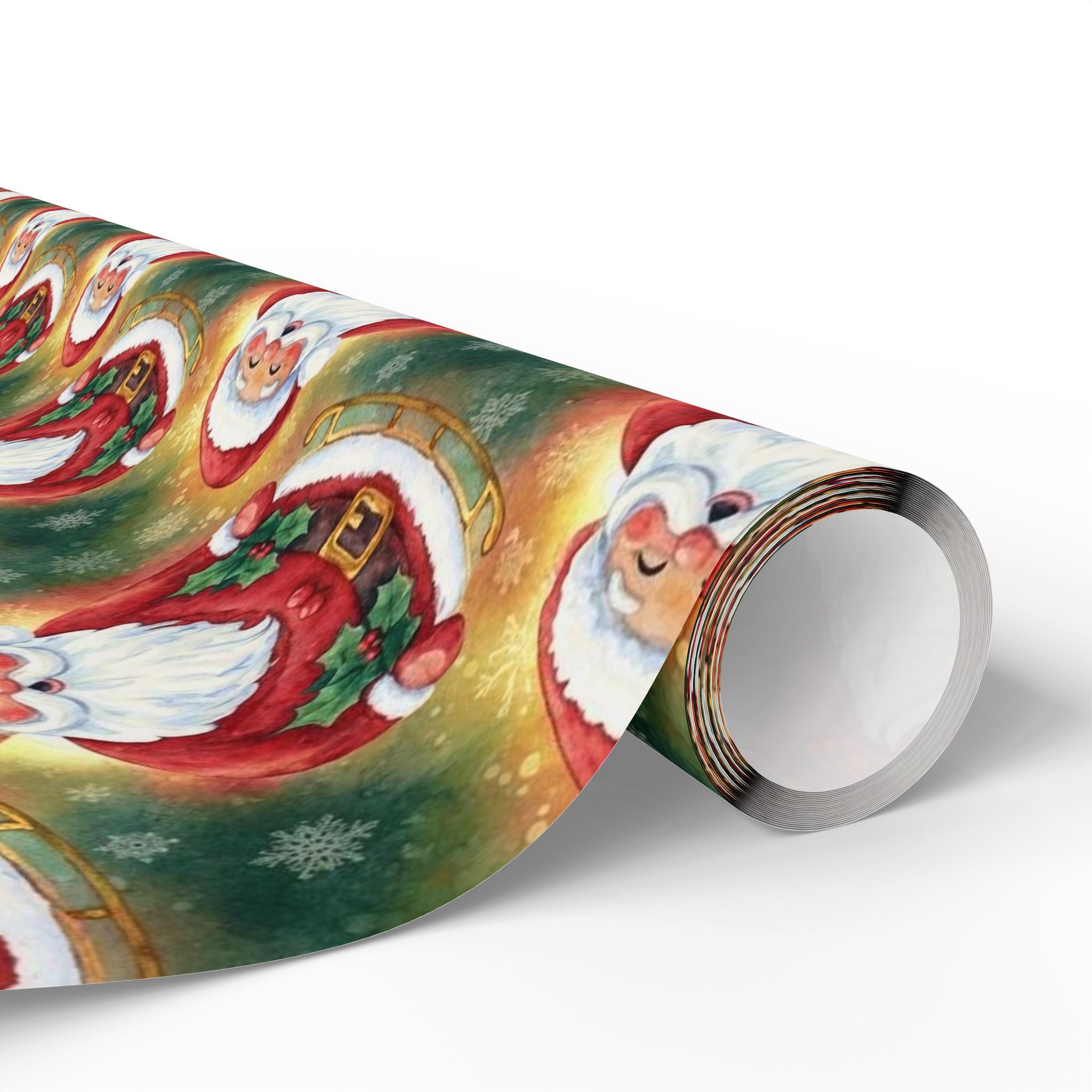 Jolly Santa Wrapping Paper | Classic Christmas Gift Wrap | Festive Holiday Paper | Merry Santa Design | Bright Red Xmas Wrapping Paper
