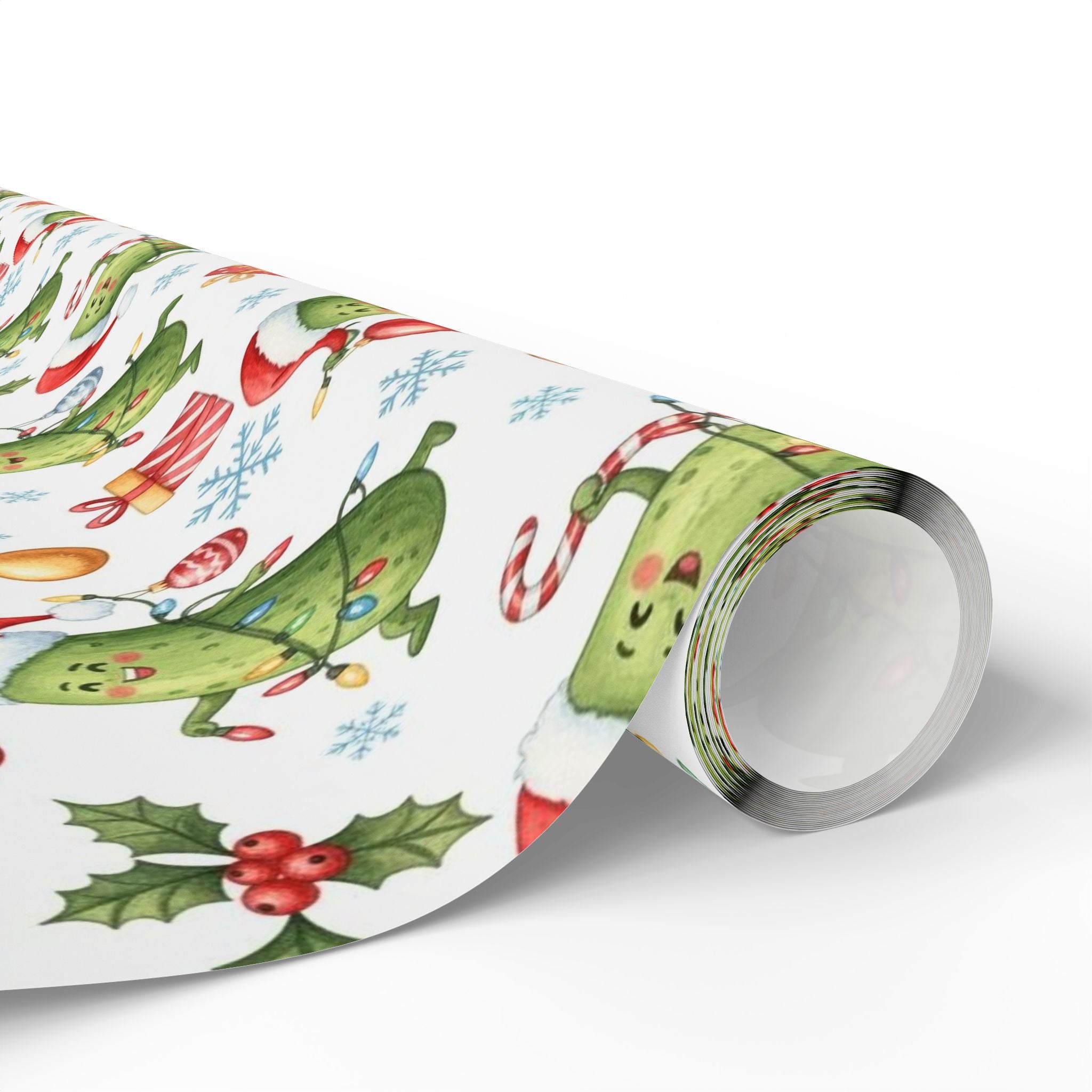 Funny Pickle Christmas Wrapping Paper | Cute Holiday Gift Wrap | Festive Foodie Xmas Paper | Silly Gag Gift Wrap | Quirky Christmas Decor