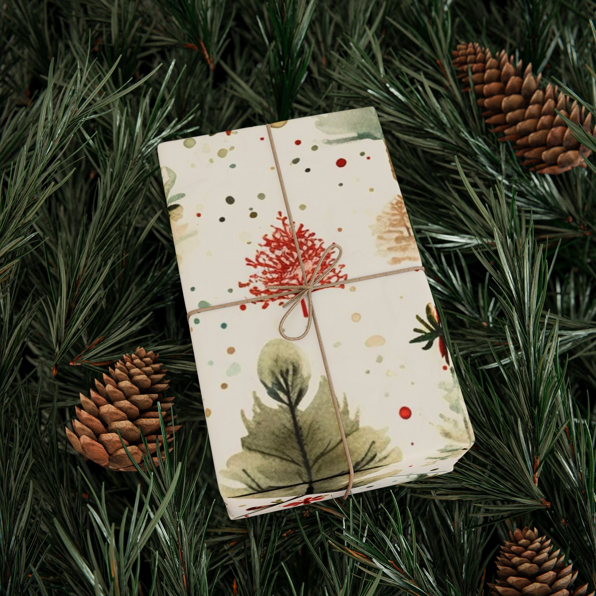 Christmas Tree Wrapping Paper, Festive Holiday Gift Wrap, Eco-Friendly Wrapping, Winter Wonderland Decor, Seasonal Celebration Supplies