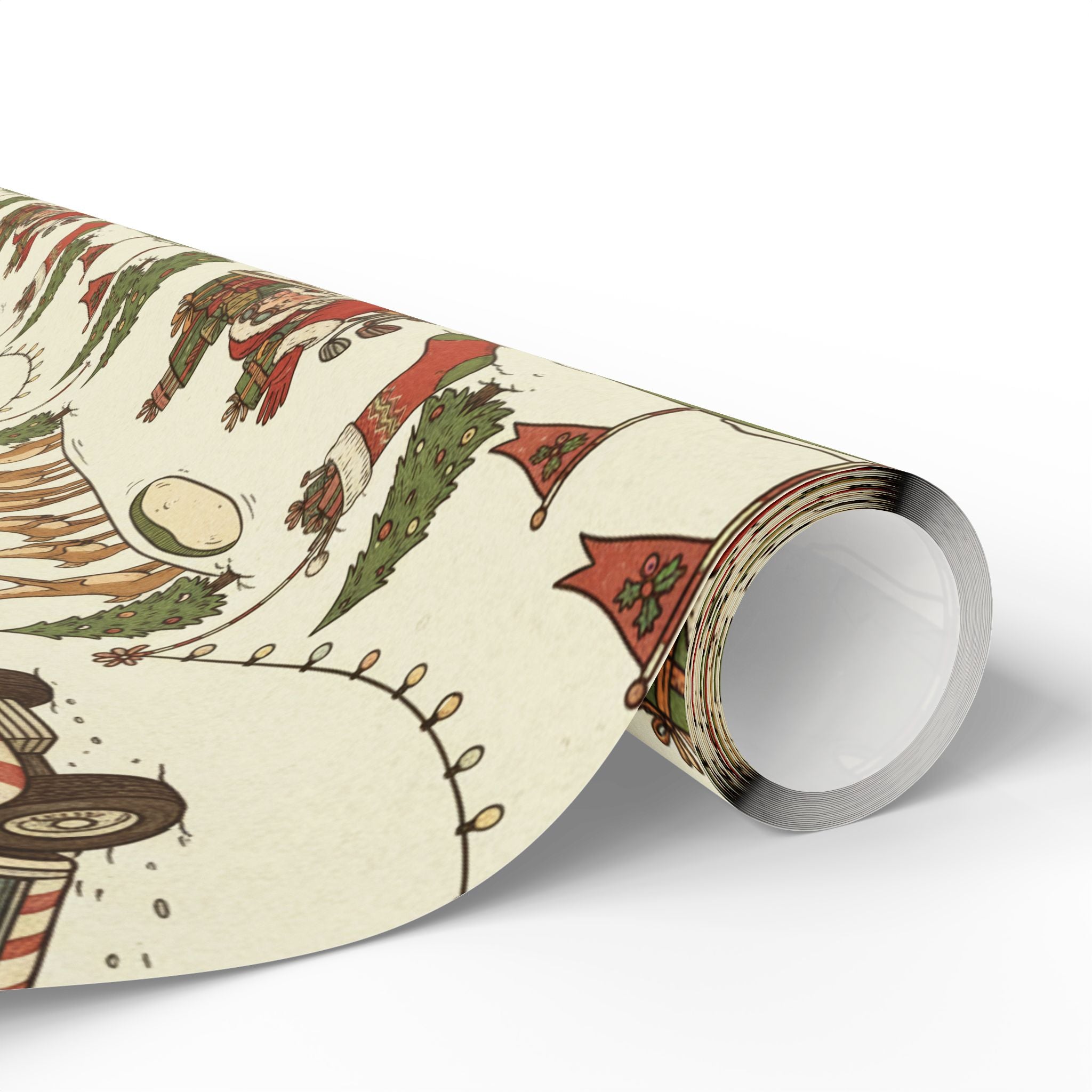 Wrapping Papers, Christmas Santa Golf Cart Pattern, Holiday Gift Wrap, Festive Seamless Design, Cheerful Vintage Style