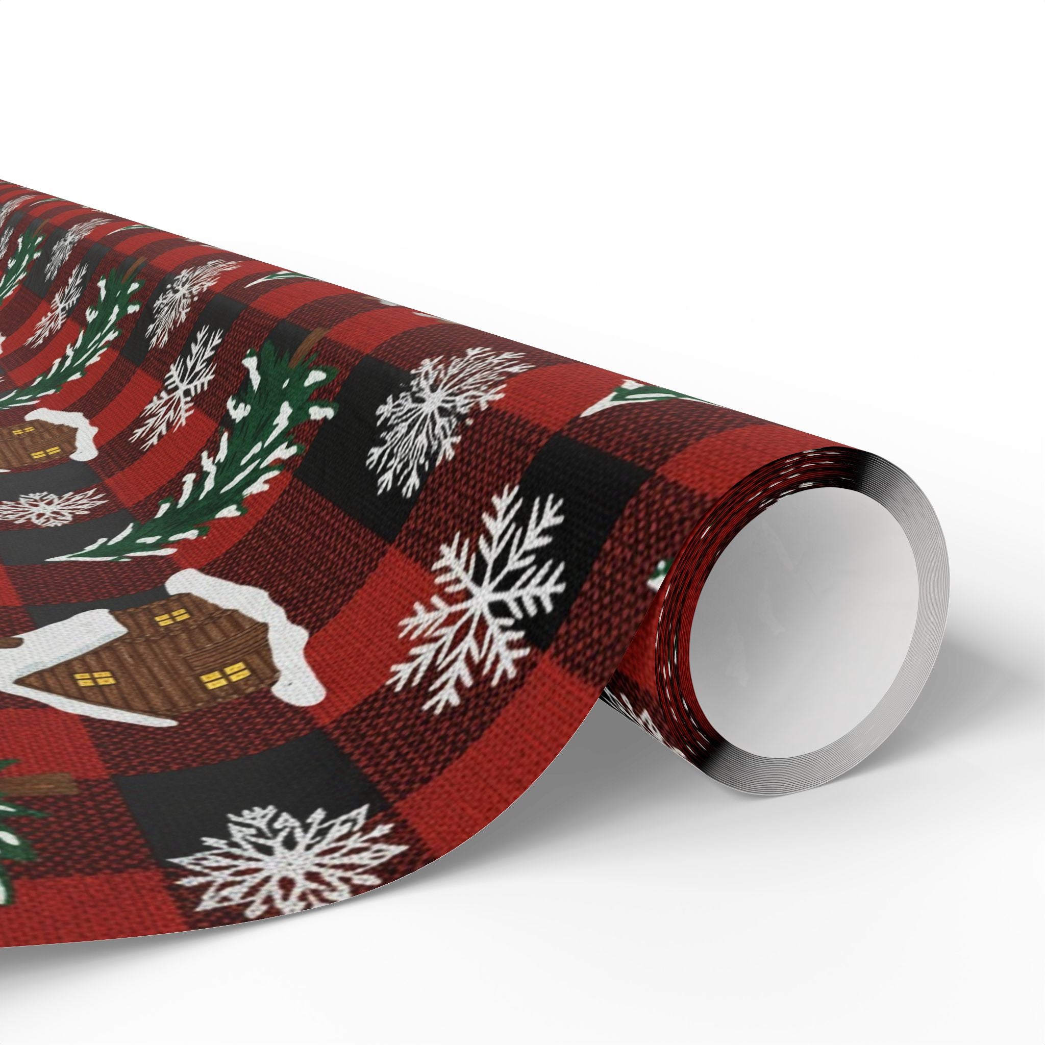 Wrapping Papers: Plaid Cabin Christmas Gift Wrap, Rustic Lumberjack Packaging, Winter Cozy Buffalo Check Paper, Holiday Axes