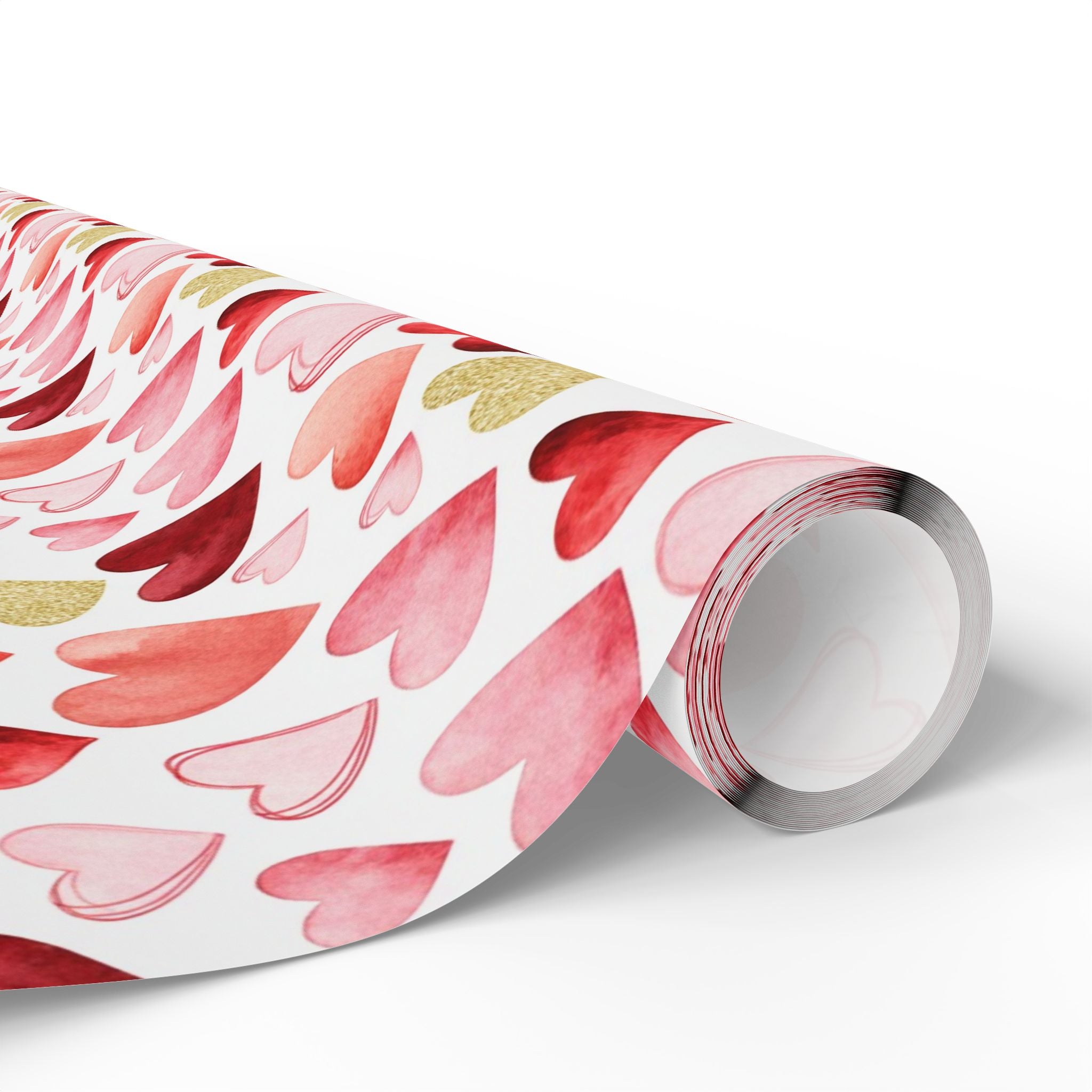 Watercolor Heart Pattern Wrapping Paper | Valentine Gift Wrap