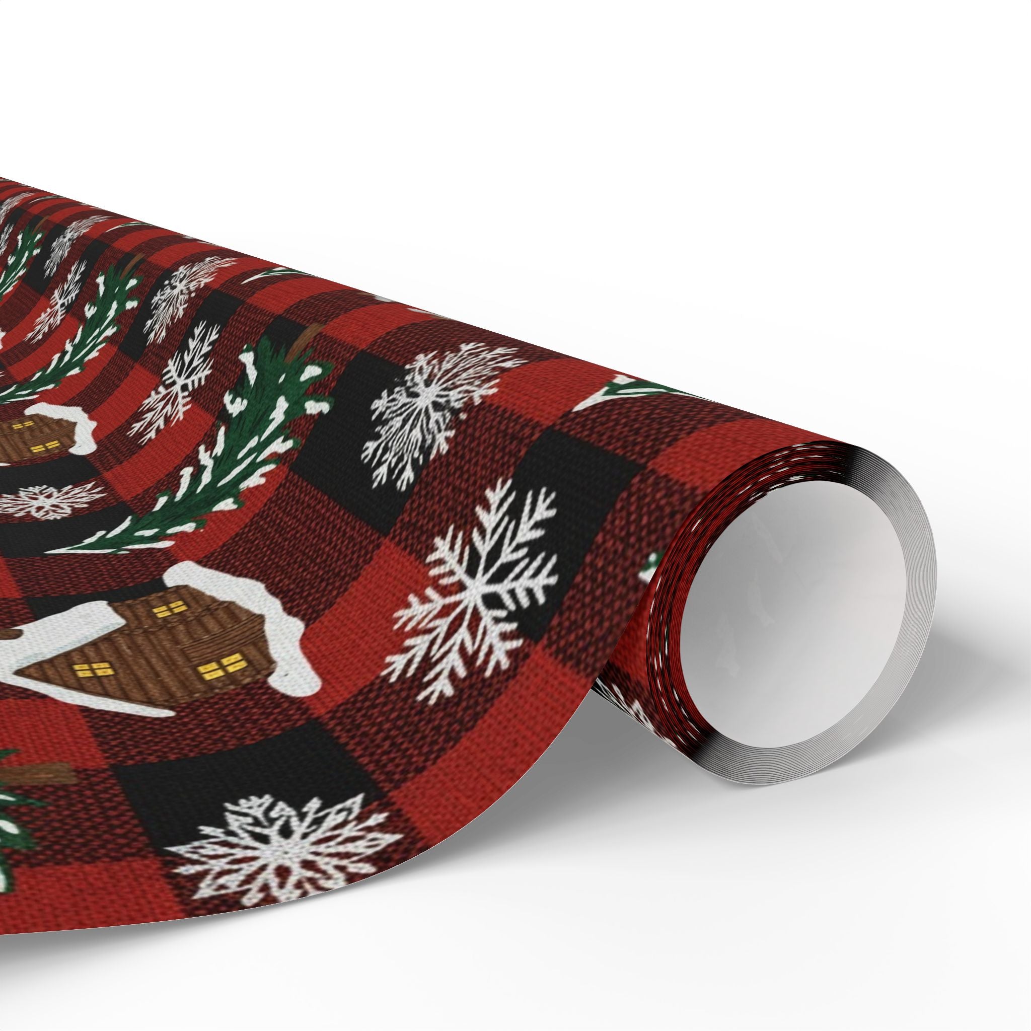 Wrapping Papers: Plaid Cabin Christmas Gift Wrap, Rustic Lumberjack Packaging, Winter Cozy Buffalo Check Paper, Holiday Axes
