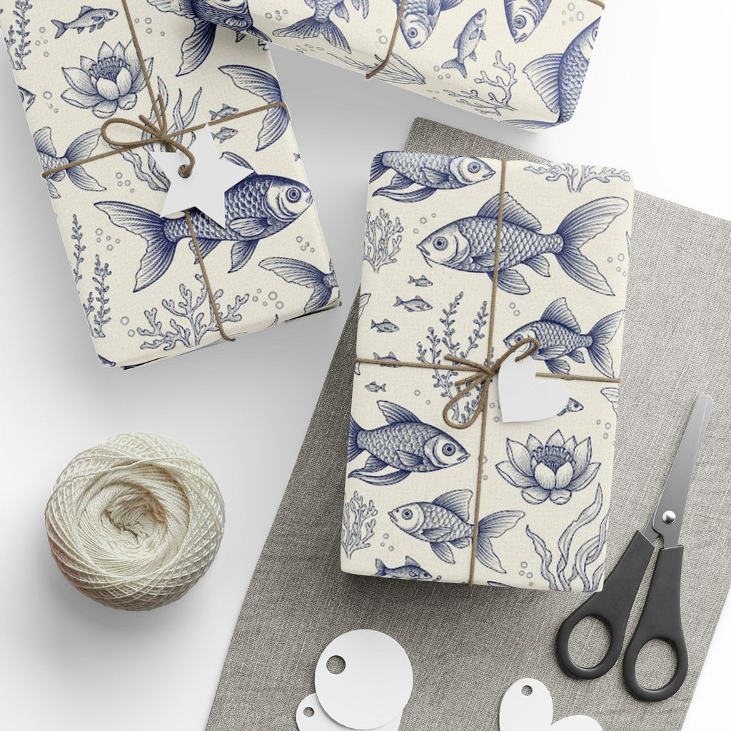 Mens fishing wrapping paper