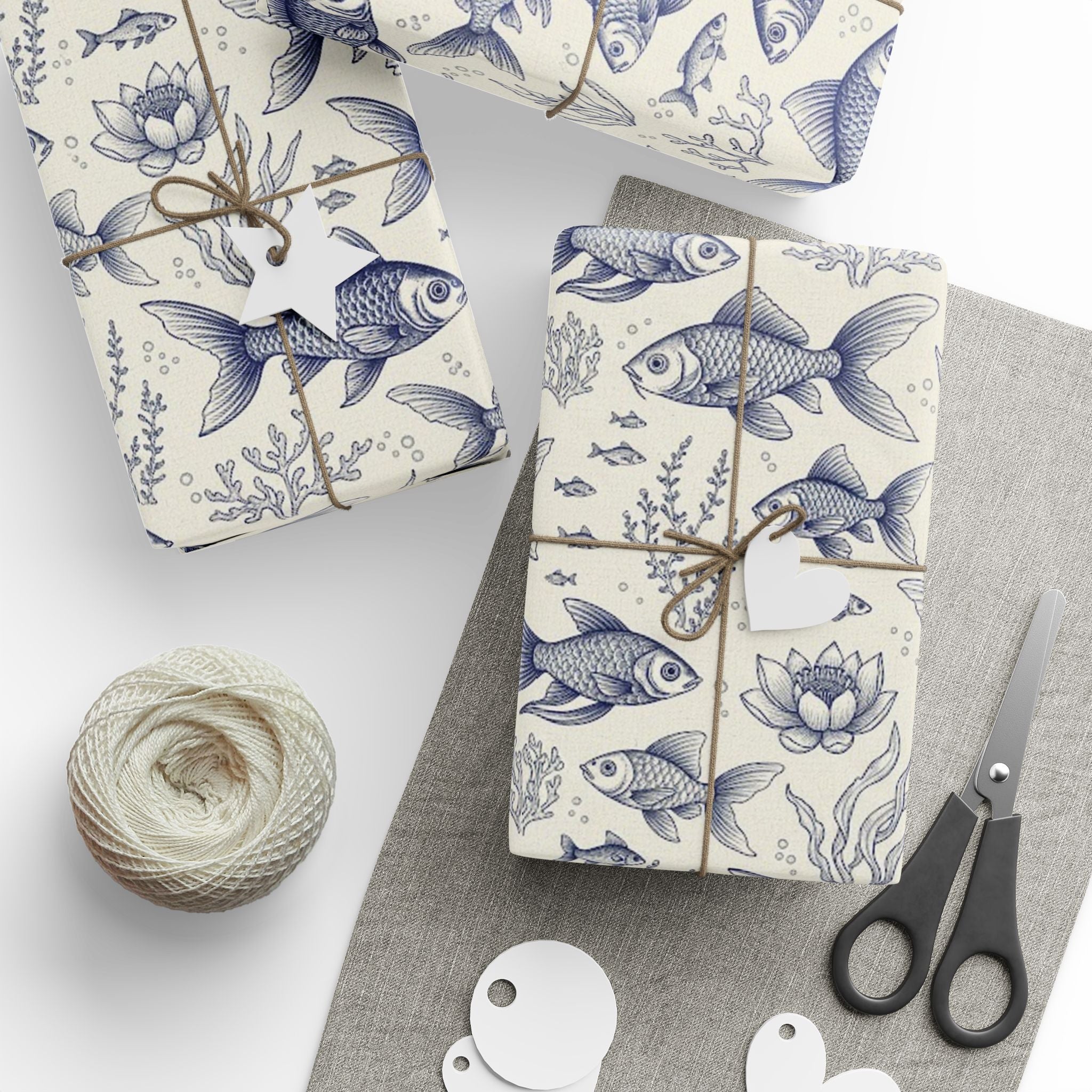 Mens fishing wrapping paper