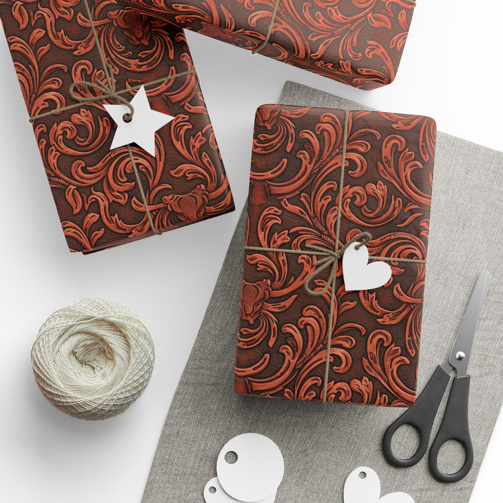 Leather Swirl Paisley Wrapping Paper | Decorative Gift Wrap Roll