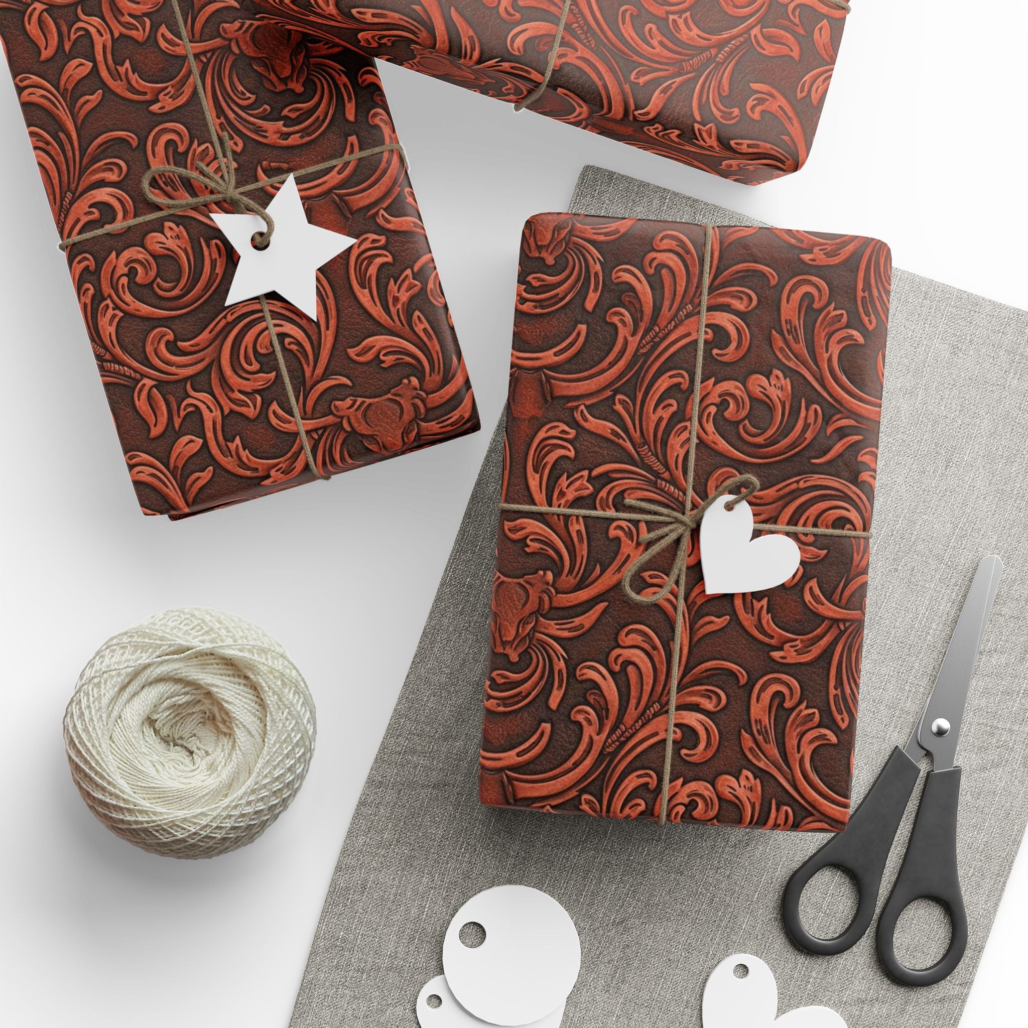 Leather Swirl Paisley Wrapping Paper | Decorative Gift Wrap Roll