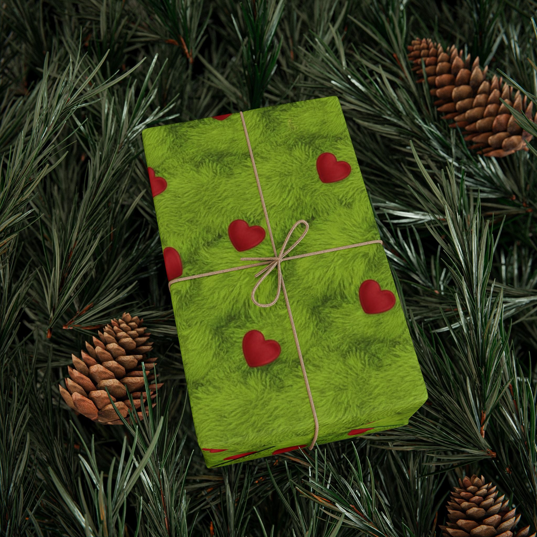 Grinch Pattern Wrapping Paper, Christmas Gift Wrap, Holiday Present Packaging, Festive Gift Wrap Roll, Green Gift Wrap Paper Roll, Christmas